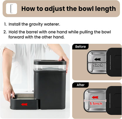 2.2 Gallon Automatic Dog Water Dispenser with Stainless Steel Bowl