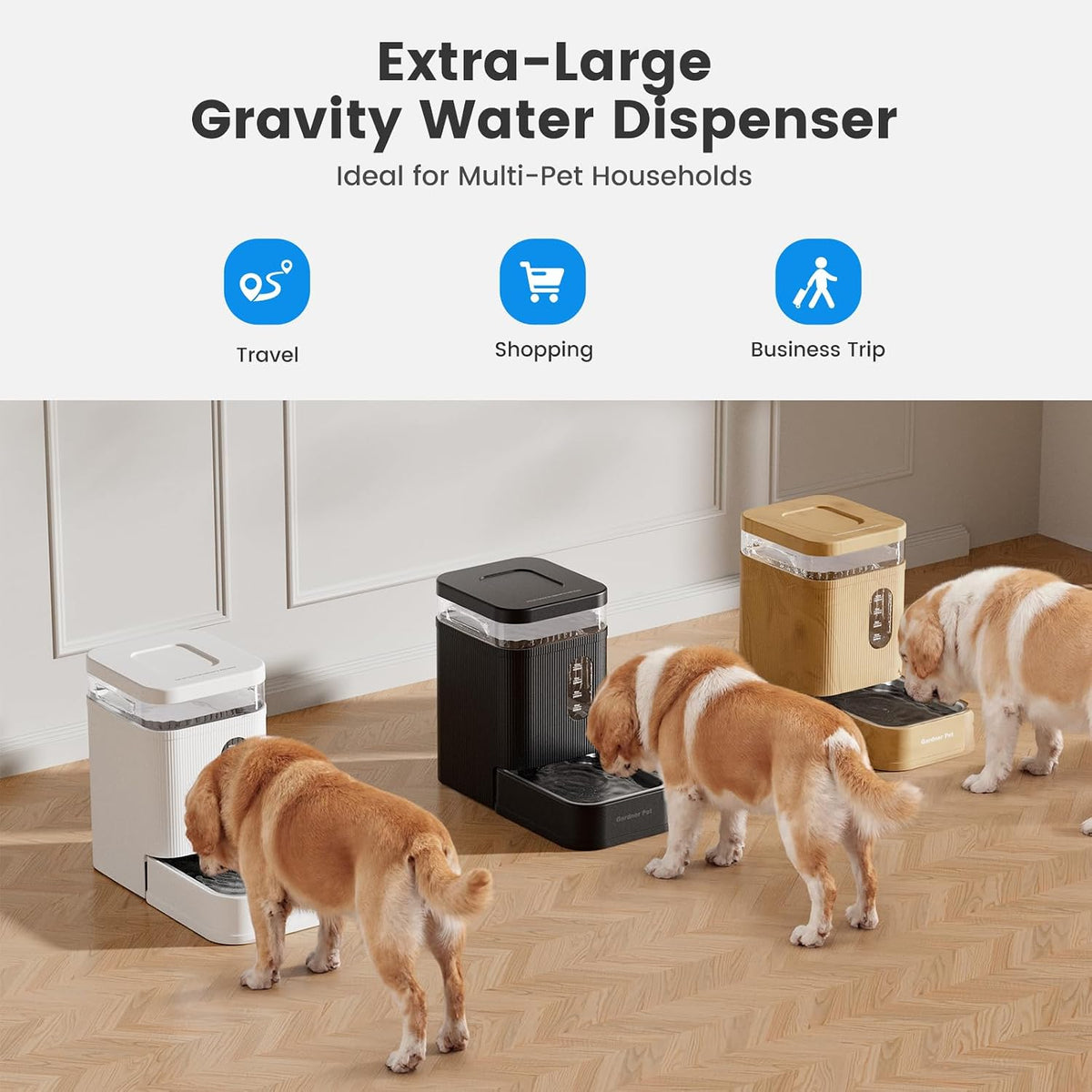 2.2 Gallon Automatic Dog Water Dispenser with Stainless Steel Bowl