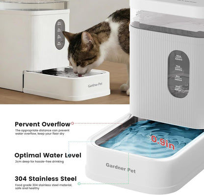 2.2 Gallon Automatic Dog Water Dispenser with Stainless Steel Bowl