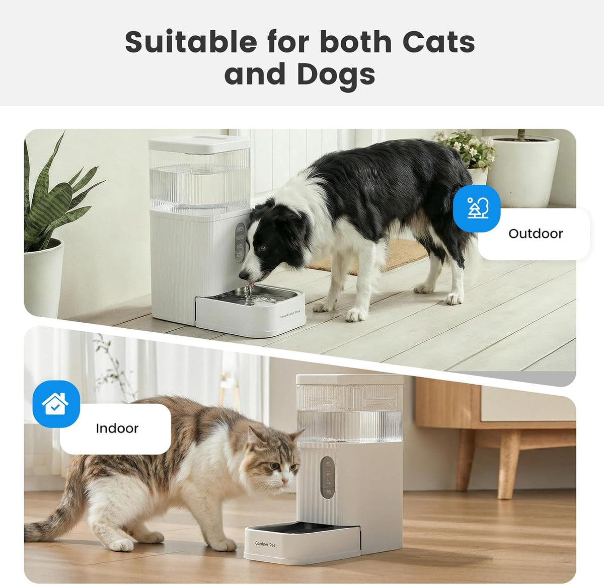 2.2 Gallon Automatic Dog Water Dispenser with Stainless Steel Bowl