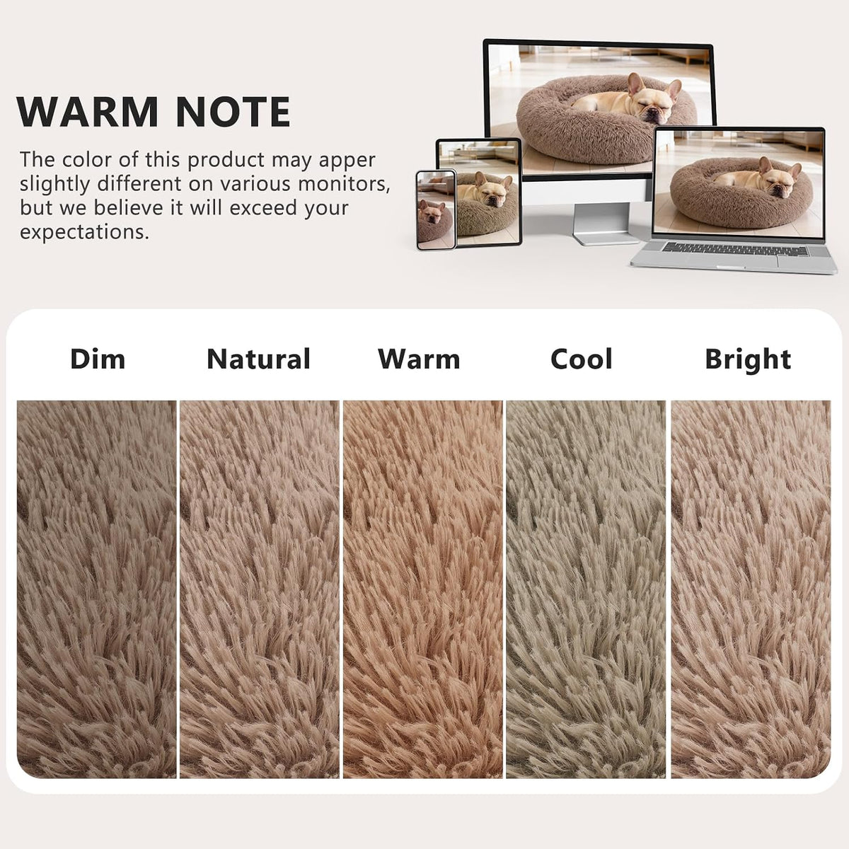 Orthopedic Dog Bed Comfortable Donut Cuddler Round Pet Beds Ultra Soft Washable Dog and Cat Cushion (20''/23''/30'') (23'', Brown)
