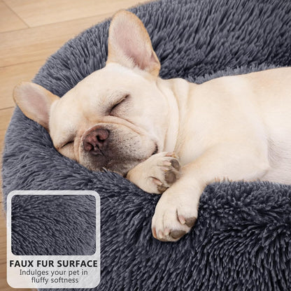 Orthopedic Dog Bed Comfortable Donut Cuddler Round Pet Beds Ultra Soft Washable Dog and Cat Cushion (20''/23''/30'') (23'', Brown)