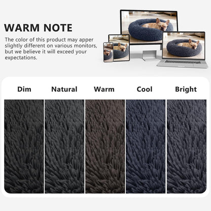 Orthopedic Dog Bed Comfortable Donut Cuddler Round Pet Beds Ultra Soft Washable Dog and Cat Cushion (20''/23''/30'') (23'', Brown)