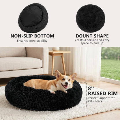 Orthopedic Dog Bed Comfortable Donut Cuddler Round Pet Beds Ultra Soft Washable Dog and Cat Cushion (20''/23''/30'') (23'', Brown)