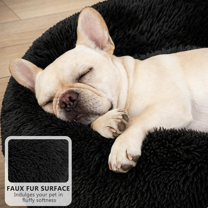 Orthopedic Dog Bed Comfortable Donut Cuddler Round Pet Beds Ultra Soft Washable Dog and Cat Cushion (20''/23''/30'') (23'', Brown)