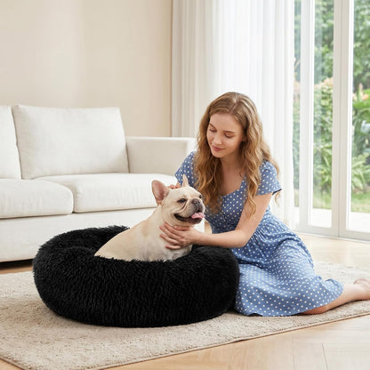 Orthopedic Dog Bed Comfortable Donut Cuddler Round Pet Beds Ultra Soft Washable Dog and Cat Cushion (20''/23''/30'') (23'', Brown)