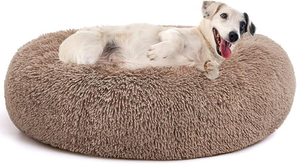 Orthopedic Dog Bed Comfortable Donut Cuddler Round Pet Beds Ultra Soft Washable Dog and Cat Cushion (20''/23''/30'') (23'', Brown)