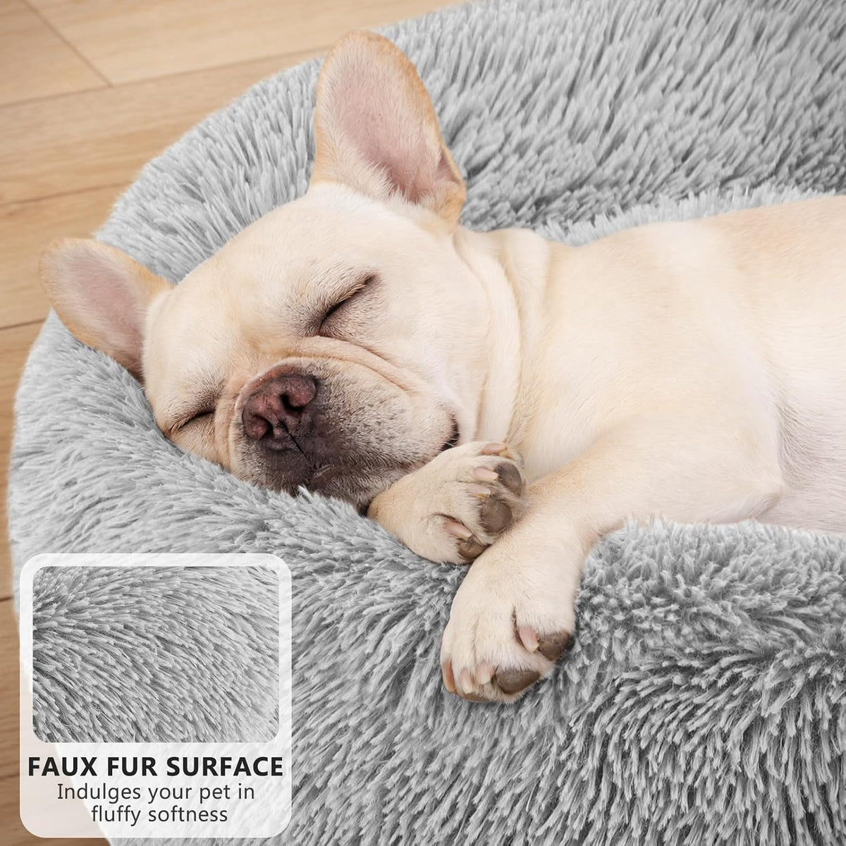 Orthopedic Dog Bed Comfortable Donut Cuddler Round Pet Beds Ultra Soft Washable Dog and Cat Cushion (20''/23''/30'') (23'', Brown)