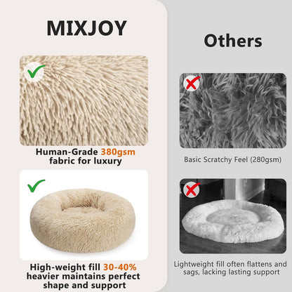 Orthopedic Dog Bed Comfortable Donut Cuddler Round Pet Beds Ultra Soft Washable Dog and Cat Cushion (20''/23''/30'') (23'', Brown)