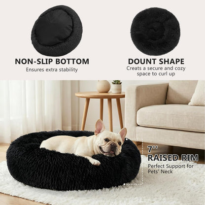 Orthopedic Dog Bed Comfortable Donut Cuddler Round Pet Beds Ultra Soft Washable Dog and Cat Cushion (20''/23''/30'') (23'', Brown)