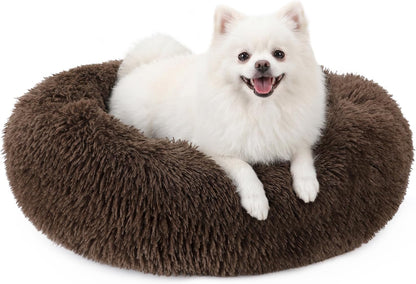 Orthopedic Dog Bed Comfortable Donut Cuddler Round Pet Beds Ultra Soft Washable Dog and Cat Cushion (20''/23''/30'') (23'', Brown)