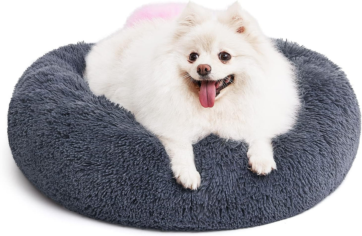 Orthopedic Dog Bed Comfortable Donut Cuddler Round Pet Beds Ultra Soft Washable Dog and Cat Cushion (20''/23''/30'') (23'', Brown)