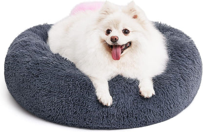 Orthopedic Dog Bed Comfortable Donut Cuddler Round Pet Beds Ultra Soft Washable Dog and Cat Cushion (20''/23''/30'') (23'', Brown)