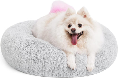 Orthopedic Dog Bed Comfortable Donut Cuddler Round Pet Beds Ultra Soft Washable Dog and Cat Cushion (20''/23''/30'') (23'', Brown)