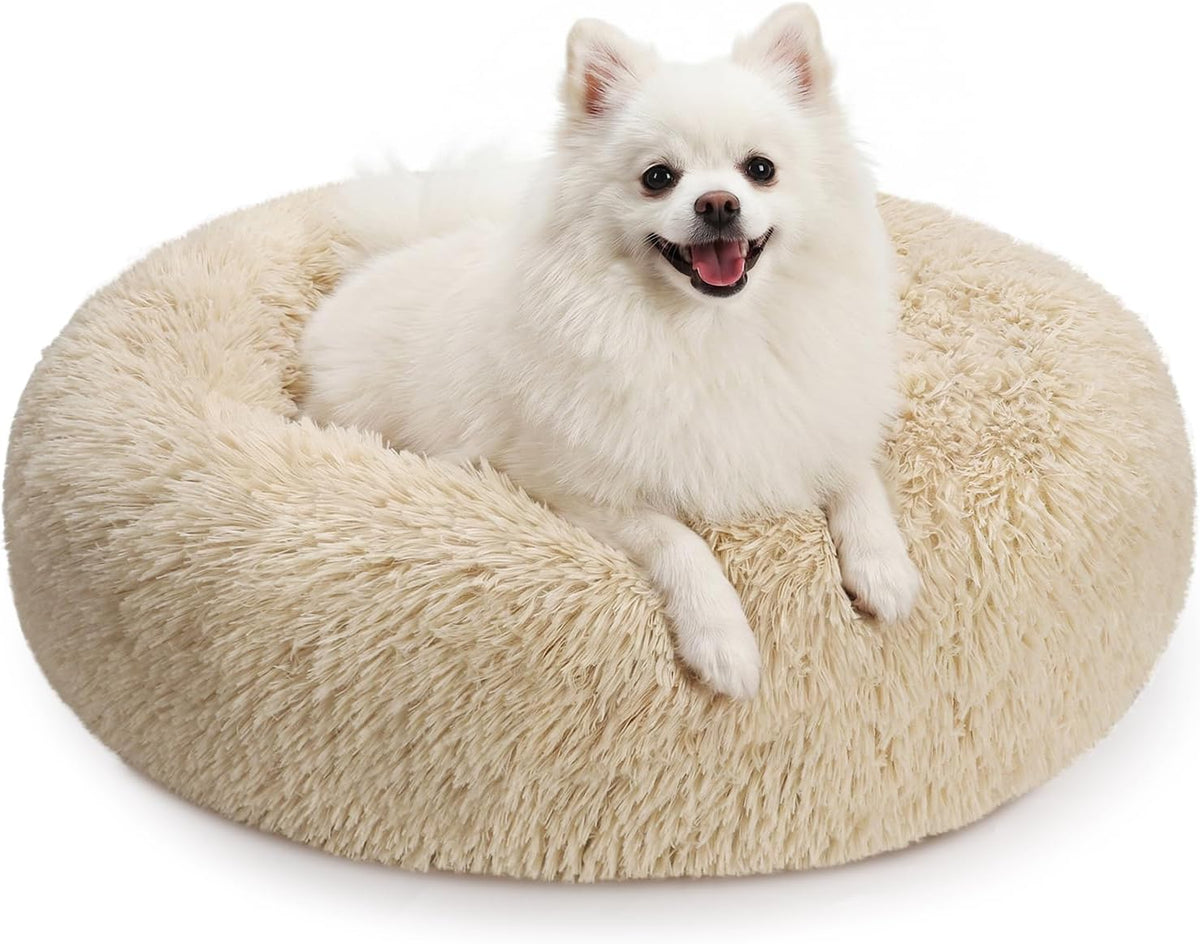 Orthopedic Dog Bed Comfortable Donut Cuddler Round Pet Beds Ultra Soft Washable Dog and Cat Cushion (20''/23''/30'') (23'', Brown)