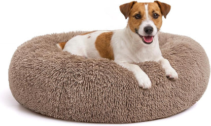 Orthopedic Dog Bed Comfortable Donut Cuddler Round Pet Beds Ultra Soft Washable Dog and Cat Cushion (20''/23''/30'') (23'', Brown)