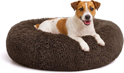 Orthopedic Dog Bed Comfortable Donut Cuddler Round Pet Beds Ultra Soft Washable Dog and Cat Cushion (20''/23''/30'') (23'', Brown)