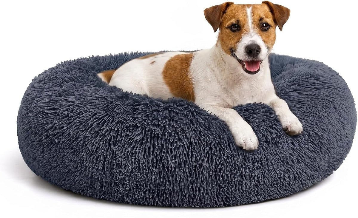 Orthopedic Dog Bed Comfortable Donut Cuddler Round Pet Beds Ultra Soft Washable Dog and Cat Cushion (20''/23''/30'') (23'', Brown)