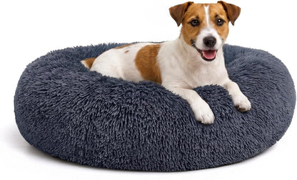 Orthopedic Dog Bed Comfortable Donut Cuddler Round Pet Beds Ultra Soft Washable Dog and Cat Cushion (20''/23''/30'') (23'', Brown)