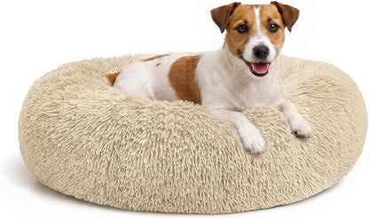 Orthopedic Dog Bed Comfortable Donut Cuddler Round Pet Beds Ultra Soft Washable Dog and Cat Cushion (20''/23''/30'') (23'', Brown)
