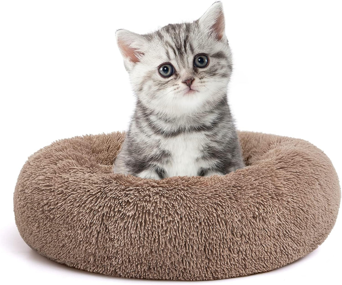 Orthopedic Dog Bed Comfortable Donut Cuddler Round Pet Beds Ultra Soft Washable Dog and Cat Cushion (20''/23''/30'') (23'', Brown)
