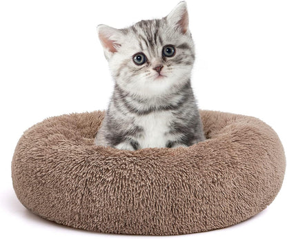 Orthopedic Dog Bed Comfortable Donut Cuddler Round Pet Beds Ultra Soft Washable Dog and Cat Cushion (20''/23''/30'') (23'', Brown)