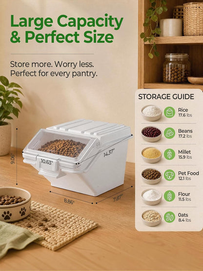 FOHERE 3 Pack Dog Food Storage Container, 40 Lbs Dog Food Bin with Scoop