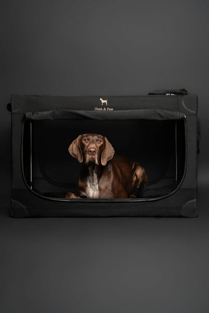 Collapsible Dog Crate 42 Inch, XXL Dog Crate for XXL, XL, Large Breeds, Travel Kennel for Car, Includes Pet Mat for Pet Cage, 2 Storage Pockets, Handbag, 10mm Locking Zippers 42 * 31 * 31