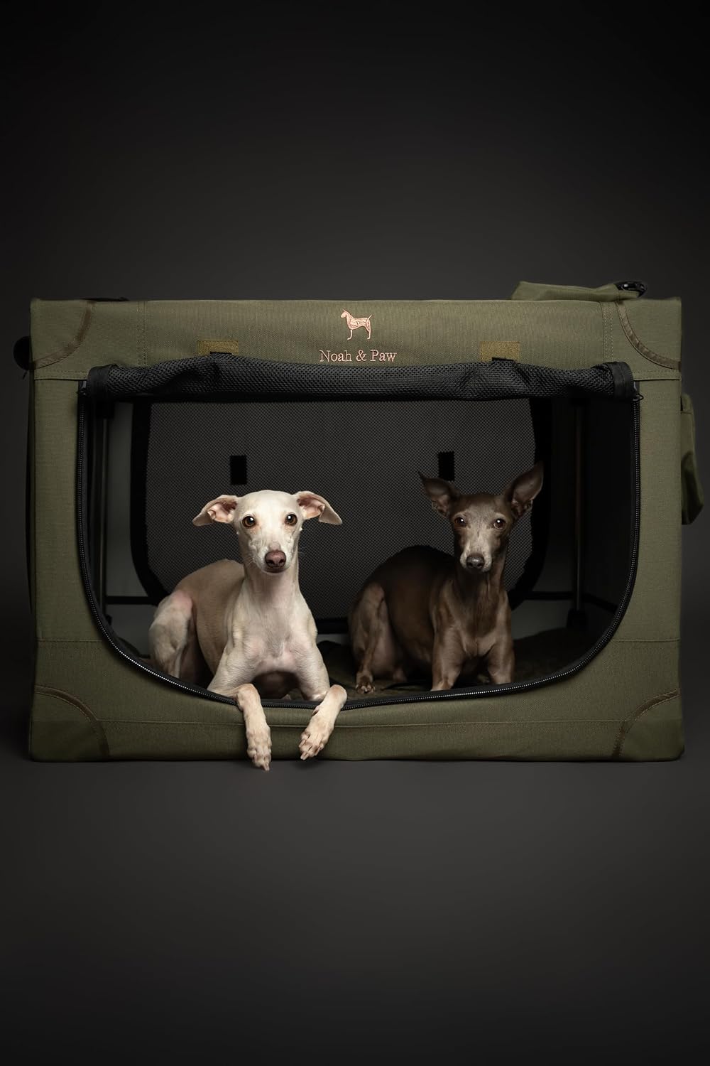 Collapsible Dog Crate 42 Inch, XXL Dog Crate for XXL, XL, Large Breeds, Travel Kennel for Car, Includes Pet Mat for Pet Cage, 2 Storage Pockets, Handbag, 10mm Locking Zippers 42 * 31 * 31