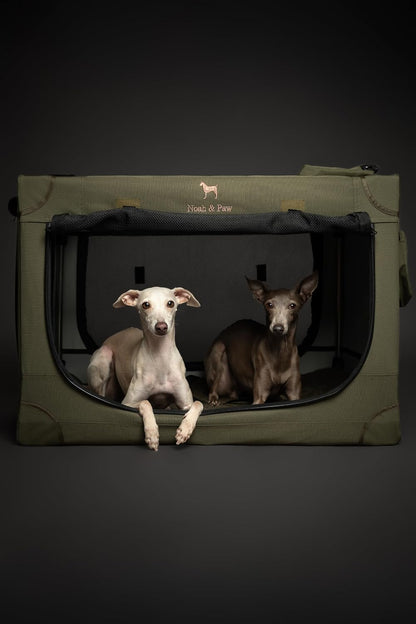 Collapsible Dog Crate 42 Inch, XXL Dog Crate for XXL, XL, Large Breeds, Travel Kennel for Car, Includes Pet Mat for Pet Cage, 2 Storage Pockets, Handbag, 10mm Locking Zippers 42 * 31 * 31