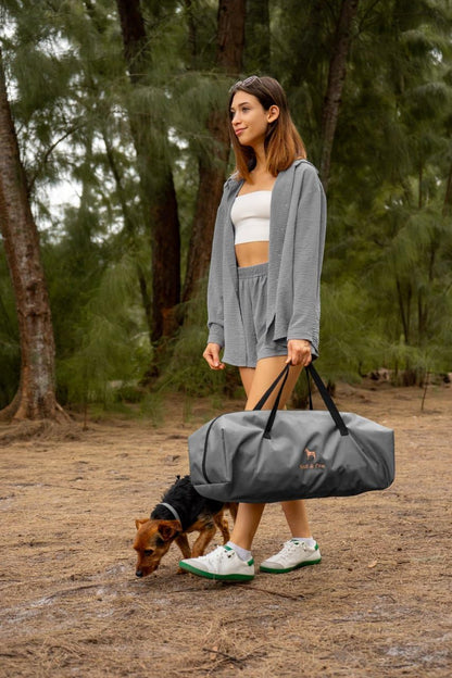Collapsible Dog Crate 42 Inch, XXL Dog Crate for XXL, XL, Large Breeds, Travel Kennel for Car, Includes Pet Mat for Pet Cage, 2 Storage Pockets, Handbag, 10mm Locking Zippers 42 * 31 * 31
