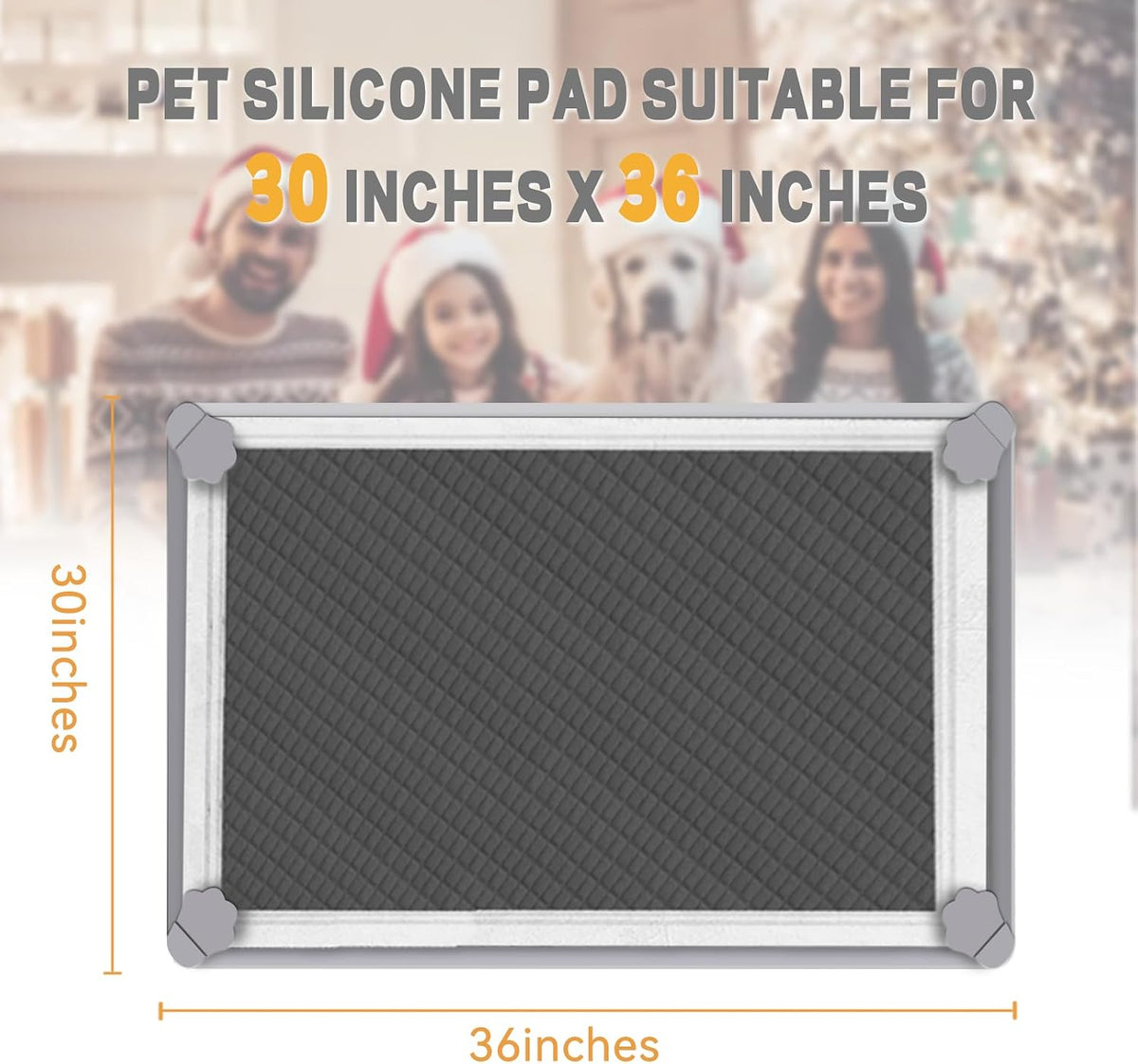 Pee Pads Tray Silicone Dog Bedpan Tray, High Edge Puppy Pad Holder Tray for Easy to Clean and Spill Free Dog Bedpan Training Pad Tray with Fixing Buckle (24 INCH x 24 INCH， with Clip)