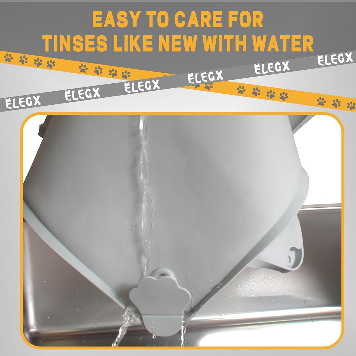 Pee Pads Tray Silicone Dog Bedpan Tray, High Edge Puppy Pad Holder Tray for Easy to Clean and Spill Free Dog Bedpan Training Pad Tray with Fixing Buckle (24 INCH x 24 INCH， with Clip)