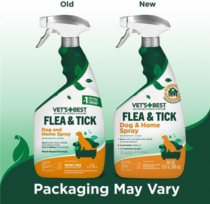 Indoor Flea & Tick Home Spray for Dogs, Plant-Based Spray, 32 oz