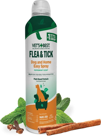 Indoor Flea & Tick Home Spray for Dogs, Plant-Based Spray, 32 oz