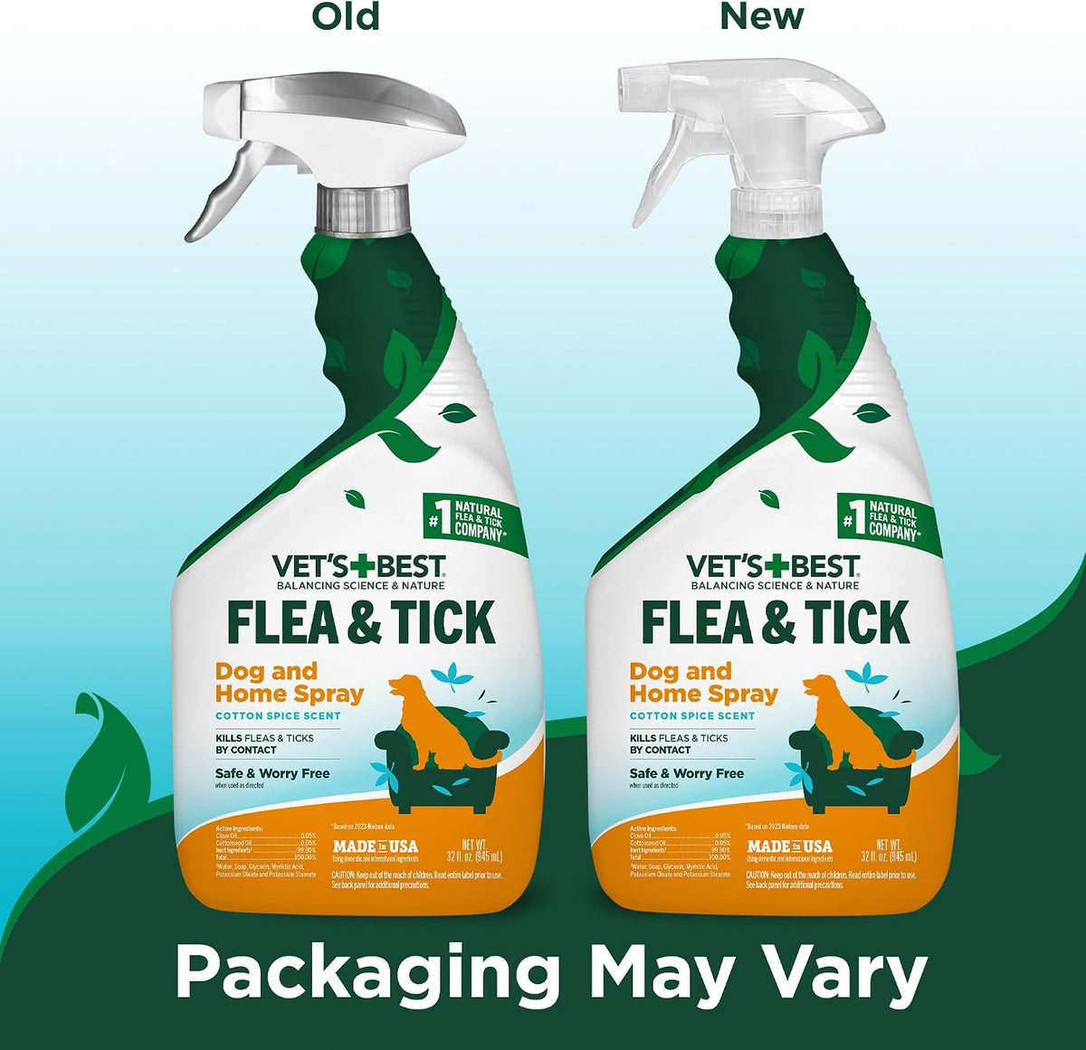 Indoor Flea & Tick Home Spray for Dogs, Plant-Based Spray, 32 oz