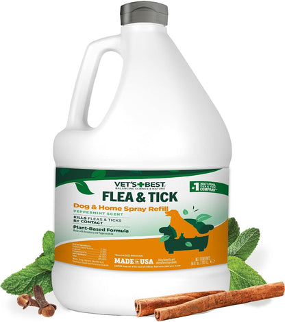 Indoor Flea & Tick Home Spray for Dogs, Plant-Based Spray, 32 oz