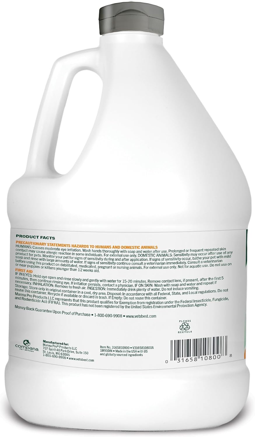 Indoor Flea & Tick Home Spray for Dogs, Plant-Based Spray, 32 oz