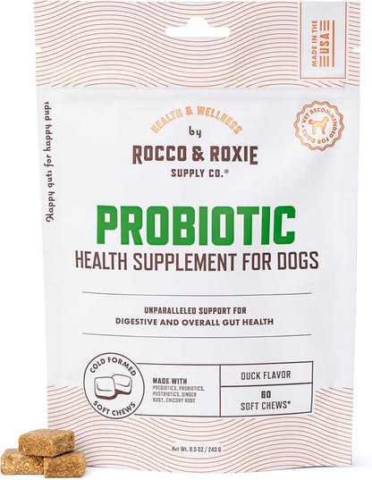 Rocco & Roxie Dog Allergy Relief Chews, Omega 3 & Probiotics, 60ct