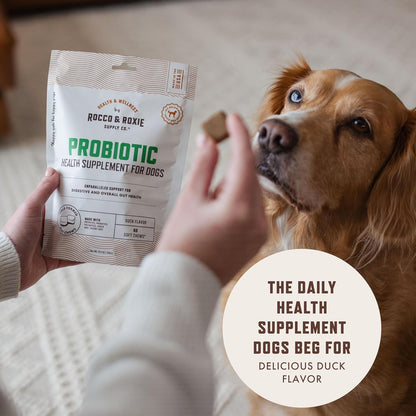 Rocco & Roxie Dog Allergy Relief Chews, Omega 3 & Probiotics, 60ct