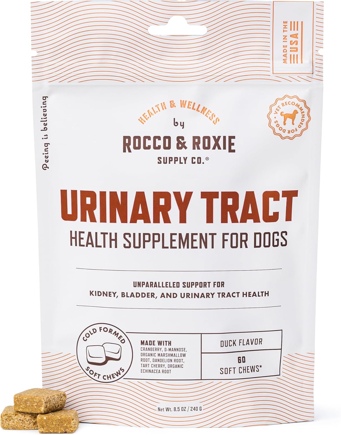 Rocco & Roxie Dog Allergy Relief Chews, Omega 3 & Probiotics, 60ct