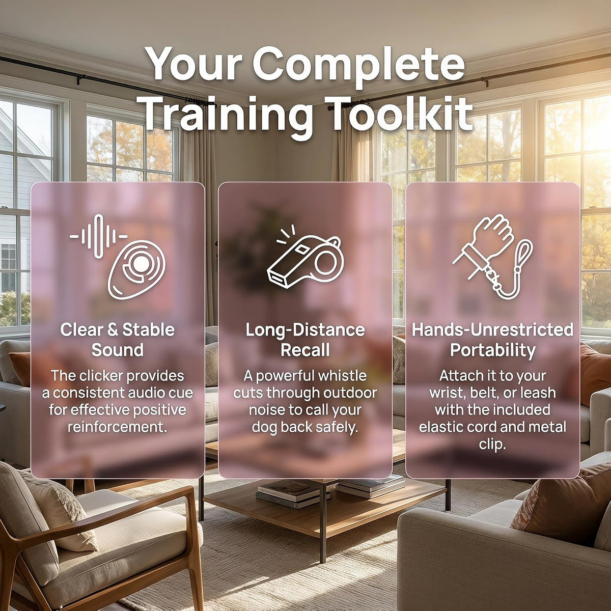 Dog Training Clicker, dog training & behavior aids, dog training kit (Pink)