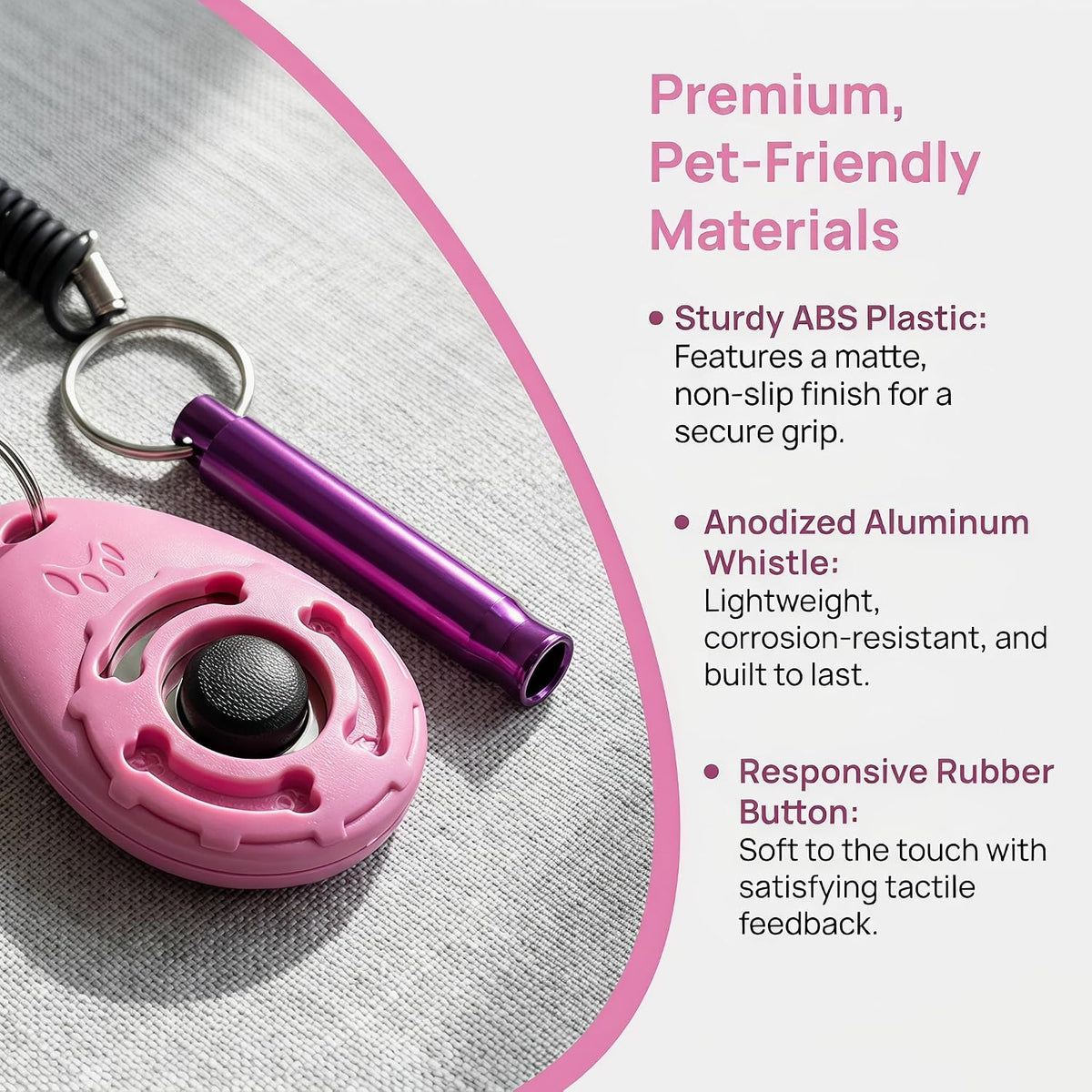 Dog Training Clicker, dog training & behavior aids, dog training kit (Pink)