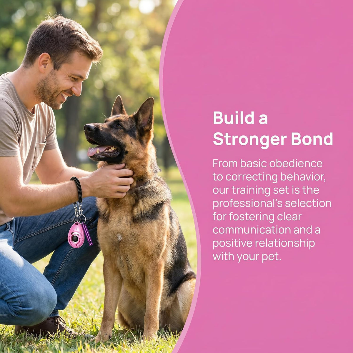 Dog Training Clicker, dog training & behavior aids, dog training kit (Pink)