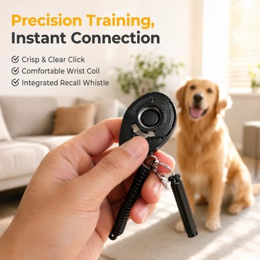 Dog Training Clicker, dog training & behavior aids, dog training kit (Pink)