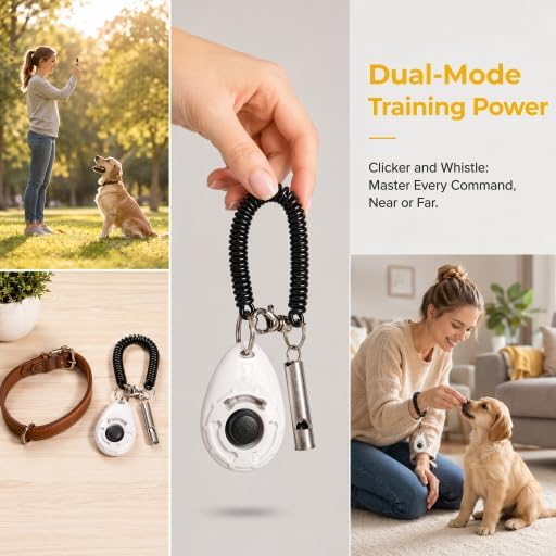 Dog Training Clicker, dog training & behavior aids, dog training kit (Pink)