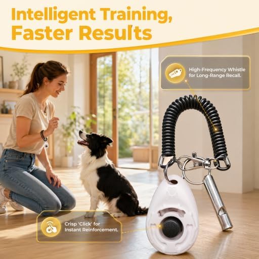 Dog Training Clicker, dog training & behavior aids, dog training kit (Pink)