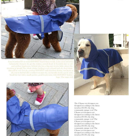 NACOCO Large Dog Raincoat Adjustable Pet Water Proof Clothes Lightweight Rain Jacket Poncho Hoodies with Strip Reflective (XL, Yellow)