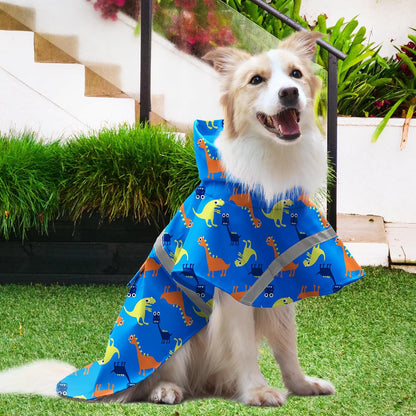 NACOCO Large Dog Raincoat Adjustable Pet Water Proof Clothes Lightweight Rain Jacket Poncho Hoodies with Strip Reflective (XL, Yellow)