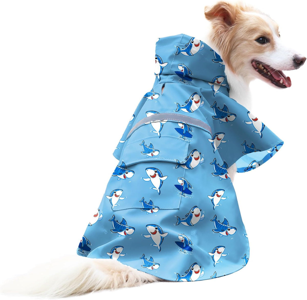 NACOCO Large Dog Raincoat Adjustable Pet Water Proof Clothes Lightweight Rain Jacket Poncho Hoodies with Strip Reflective (XL, Yellow)